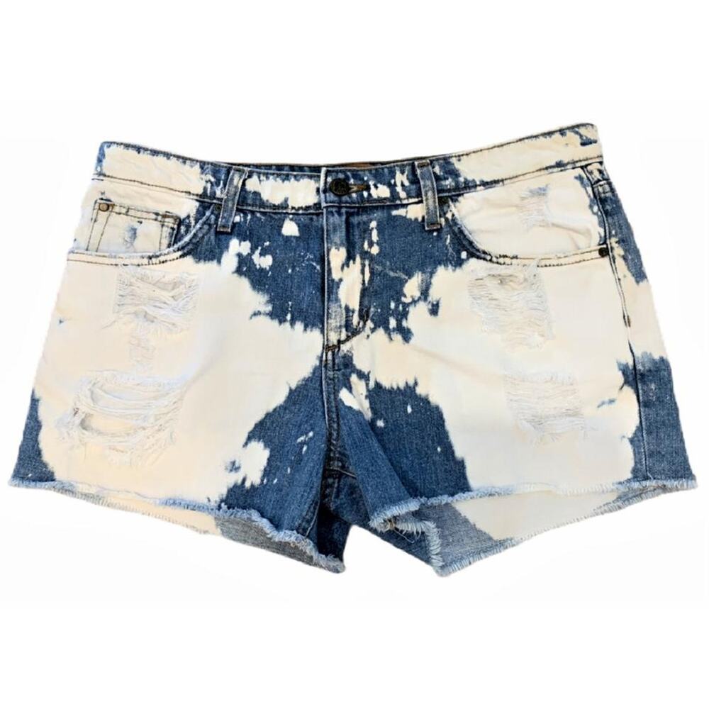 JOE's Jeans Bleach Spill Distressed Denim Shorts Size 28